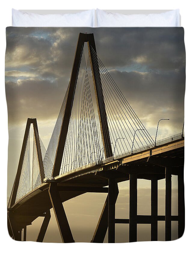 Charleston Duvet Cover featuring the photograph Charleston Sunset by Dimitry Papkov