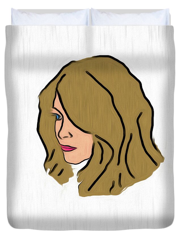 Girl Duvet Cover featuring the digital art Charlotte by Alison Frank