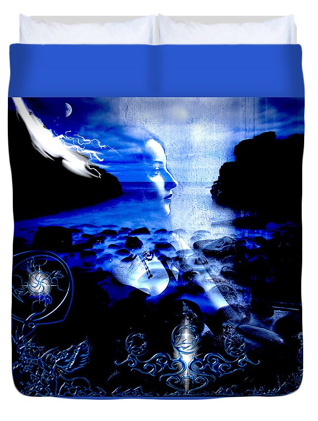 Blues Duvet Cover featuring the digital art Chasing The Blues by Michael Damiani
