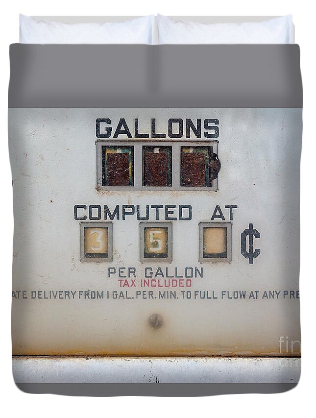 Gas Station Duvet Cover featuring the photograph Cheap Gas by Jim West