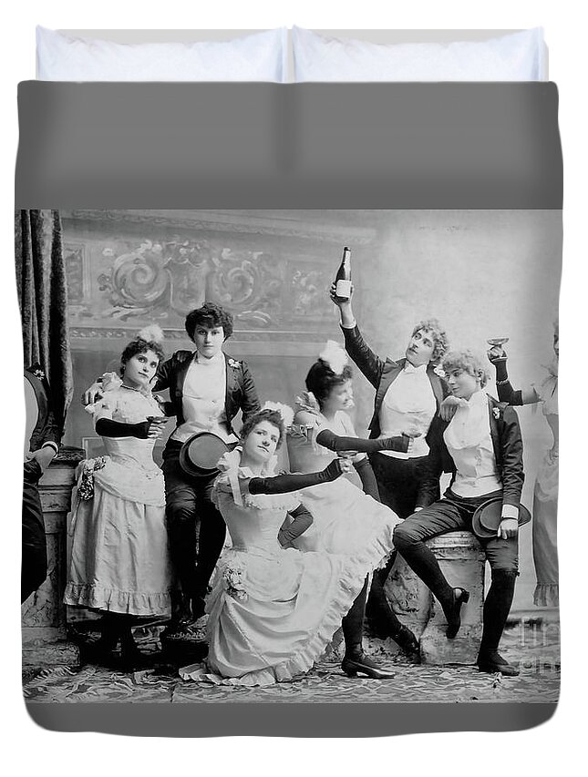 Prohibition Duvet Cover featuring the photograph Cheers Ladies by Jon Neidert