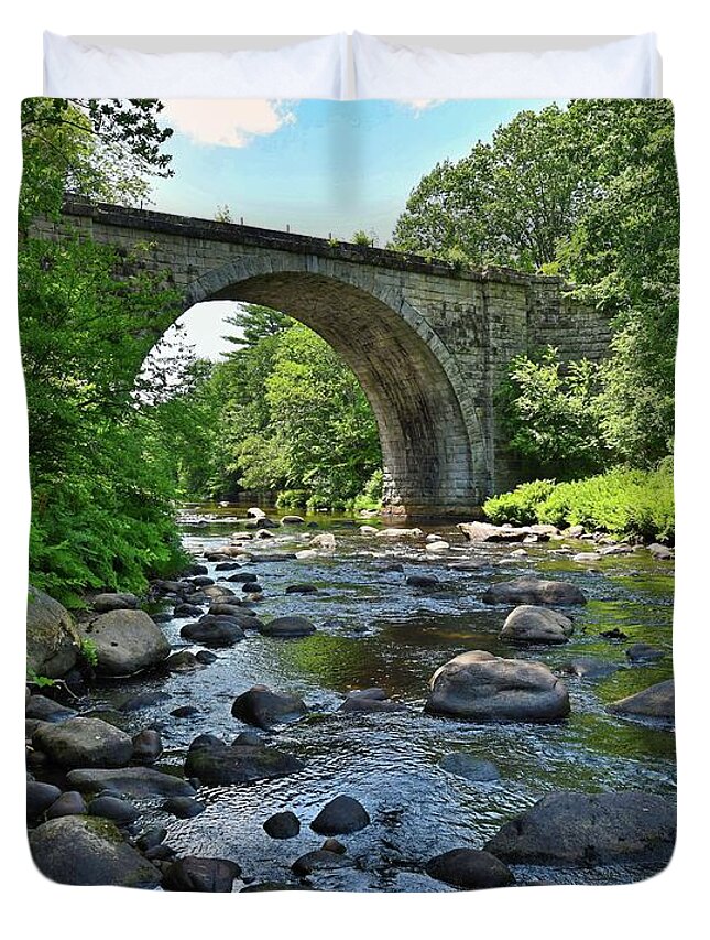 Keene Duvet Cover featuring the photograph Cheshire Stone Arch Railroad Bridge by Steve Brown