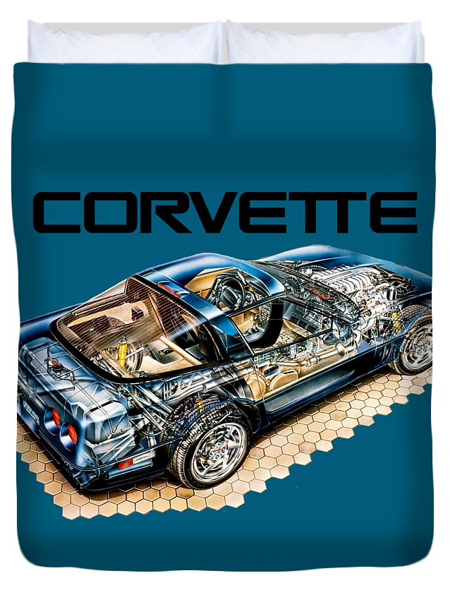 Chevrolet Corvette C4 ZR1 Sport Coupe. Cutaway art Duvet Cover by Vladyslav  Shapovalenko - Fine Art America