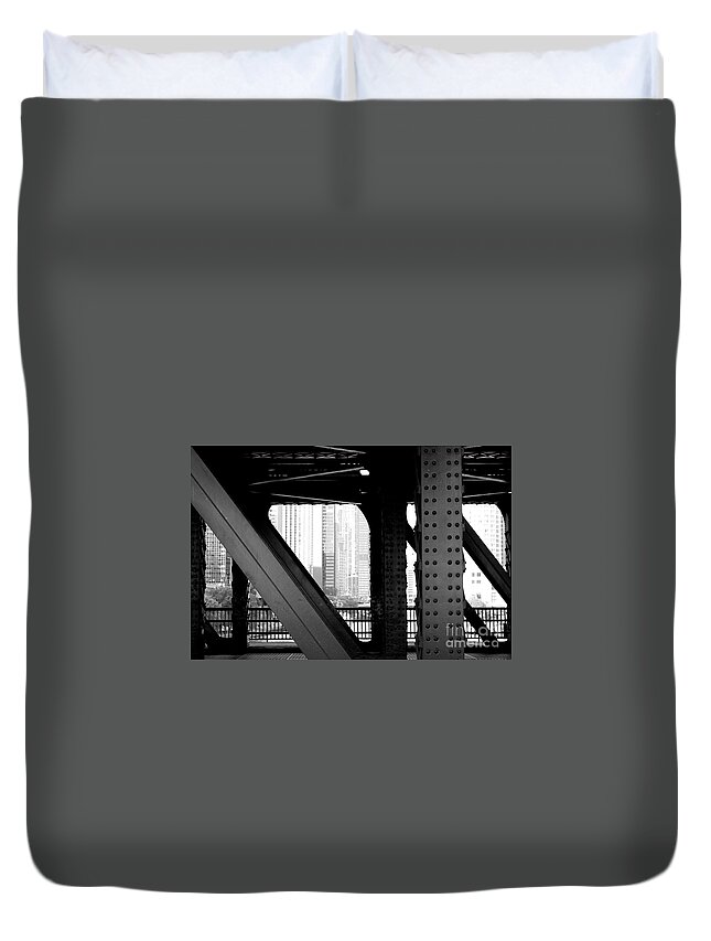Chicago Duvet Cover featuring the photograph Michigan Avenue Bridge Chicago by Manuela's Camera Obscura