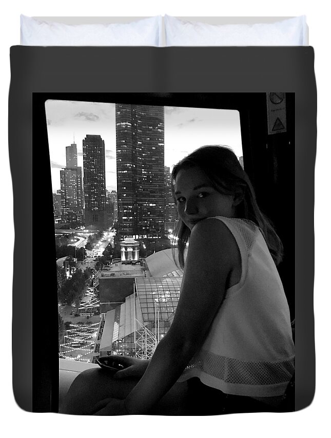 Chicago Duvet Cover featuring the photograph Chicago from a Ride on the Pier by Lee Darnell