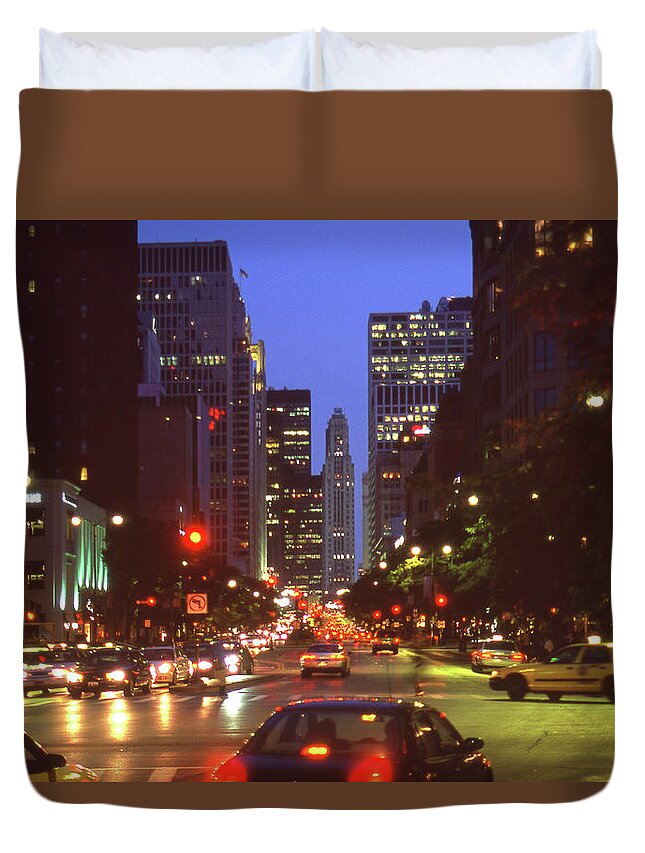 Chicago Duvet Cover featuring the photograph Chicago Life 9 by Mike McGlothlen