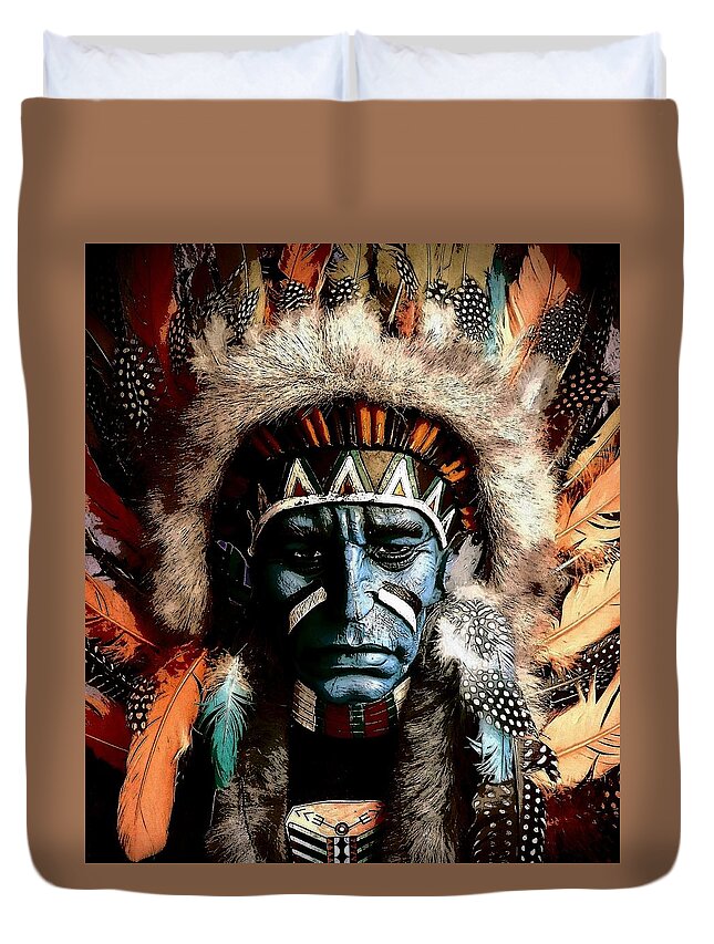 Chief Duvet Cover featuring the photograph Chief by Loraine Yaffe