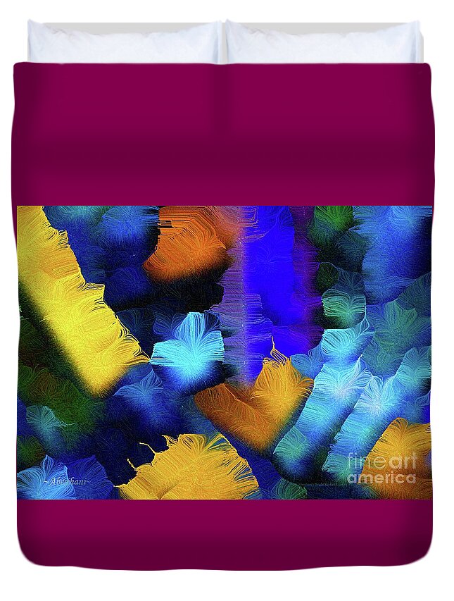 Silk-featherbrush Artstyle Paintings Duvet Cover featuring the mixed media Children of Rumis Vision of Love and Peace Number 2 by Aberjhani