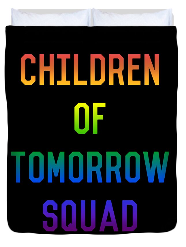 Funny Duvet Cover featuring the digital art Children of Tomorrow Squad by Flippin Sweet Gear