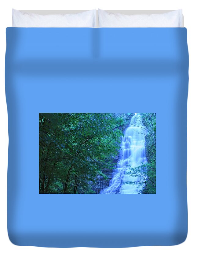  Duvet Cover featuring the photograph Chittenango Falls by Brad Nellis