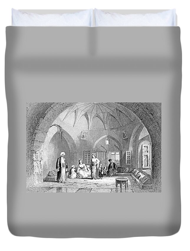 Christian Duvet Cover featuring the photograph Christian Family in 1847 by Munir Alawi