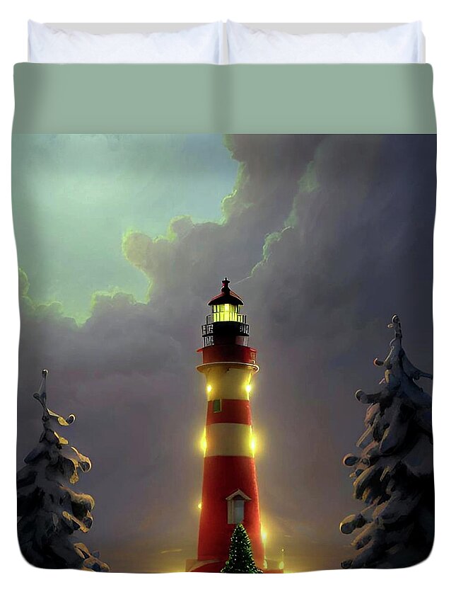 God Duvet Cover featuring the digital art Christmas Card No.27 by Fred Larucci
