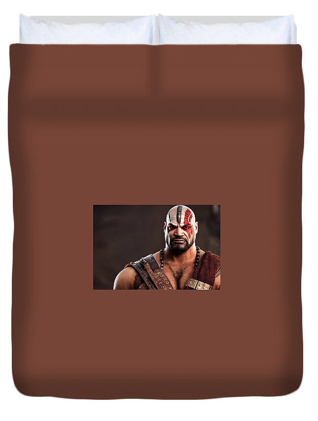 Character Duvet Cover featuring the painting Christopher Judge As Kratos Photorealism Stylized Prett 6db7774a 8cdb 41a1 A441 4a7dd6c56 by MotionAge Designs