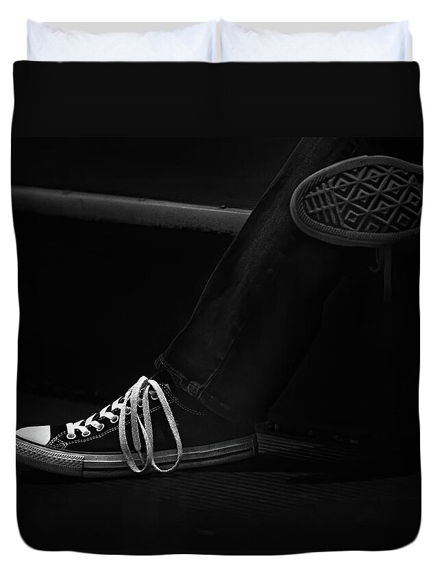 Shoes Duvet Cover featuring the photograph Chucks by Fon Denton