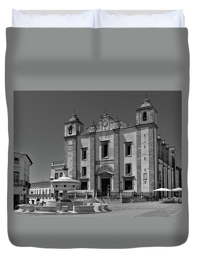 Evora Duvet Cover featuring the photograph Church of Santo Antao in Evora by Angelo DeVal