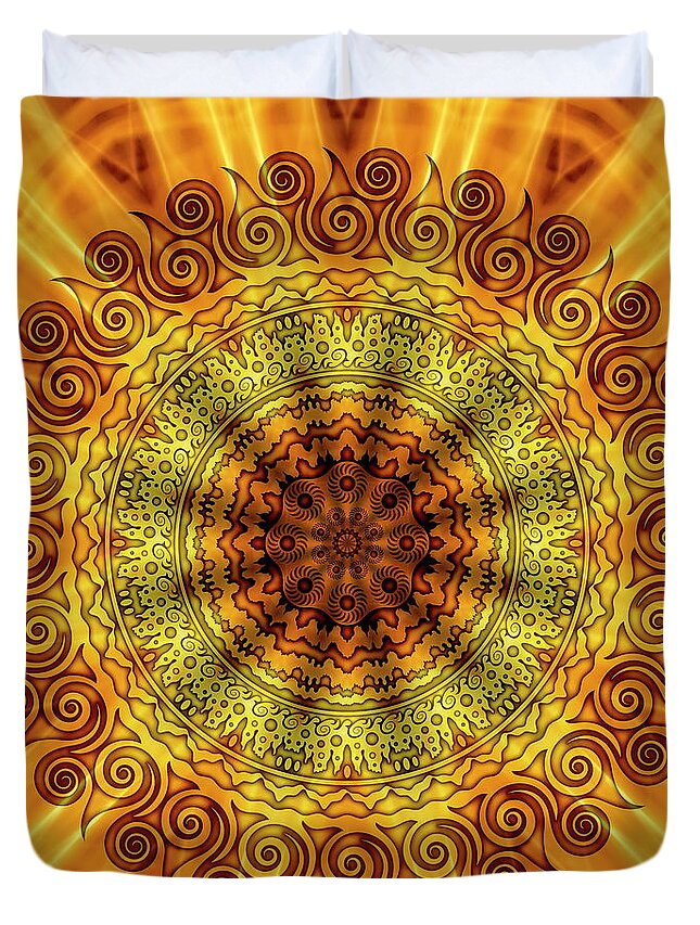 Celestial Mandala Duvet Cover featuring the digital art Circadian Rhythm by Becky Titus