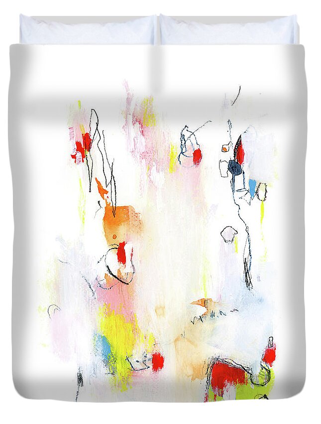 Colorful Duvet Cover featuring the painting Circus 01 by AF Duealberi