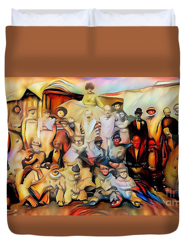 Wingsdomain Duvet Cover featuring the photograph Circus Clowns And Other Oddities 20200424 by Wingsdomain Art and Photography