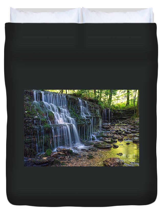 Waterfalls Duvet Cover featuring the photograph City Lake Falls 1 by Phil Perkins