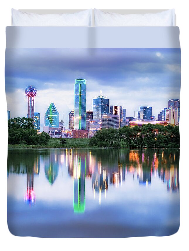 Dallas Duvet Cover featuring the photograph City Of Dallas by Robert Bellomy