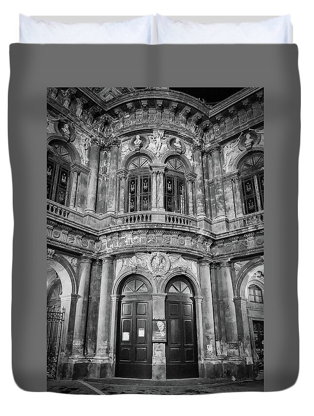Italy Duvet Cover featuring the photograph Classic Architecture of Sicily by Monroe Payne