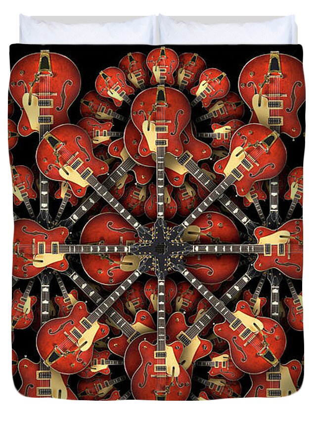 Abstract Guitars Duvet Cover featuring the photograph Classic Guitars Abstract 27 by Mike McGlothlen