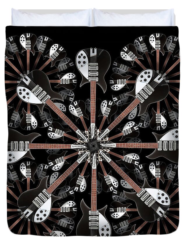 Abstract Guitars Duvet Cover featuring the photograph Classic Guitars Abstract 7 by Mike McGlothlen