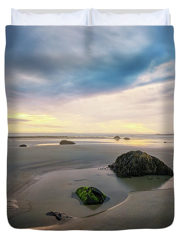 Wells Beach Duvet Cover featuring the photograph Clearing Storm at Wells Beach by Kristen Wilkinson