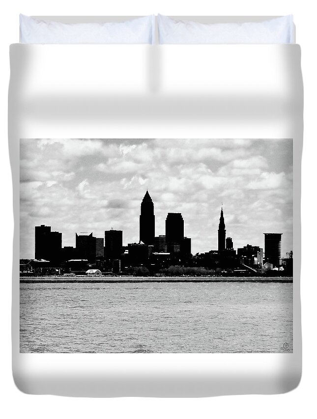 Downtown Duvet Cover featuring the photograph Cleveland Downtown Skyline 2 by Gary Olsen-Hasek