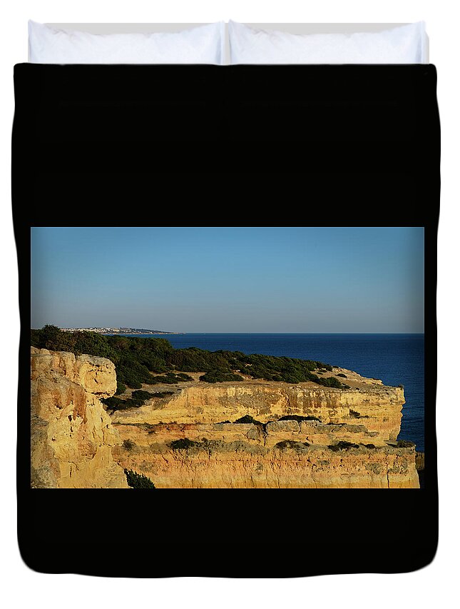 Algarve Duvet Cover featuring the photograph Cliffs in Malhada do Baraco Beach by Angelo DeVal