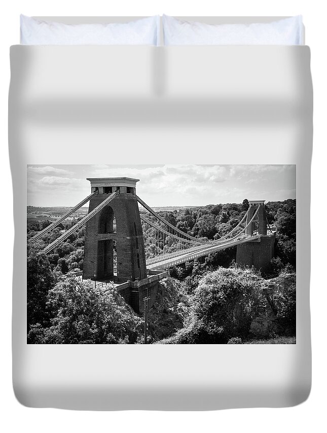 Avon Duvet Cover featuring the photograph Clifton Suspension Bridge by Seeables Visual Arts