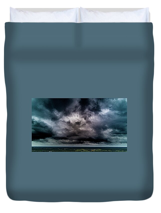 Medford Duvet Cover featuring the photograph Cloud Color Cloudscape by Louis Dallara