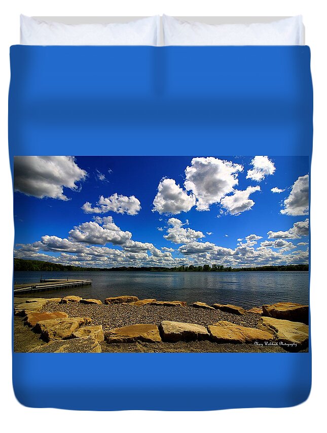 Landscape Duvet Cover featuring the photograph Cloud Parade by Mary Walchuck