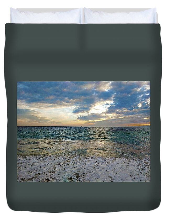 Ocean Duvet Cover featuring the photograph Cloud Power by Marcus Jones