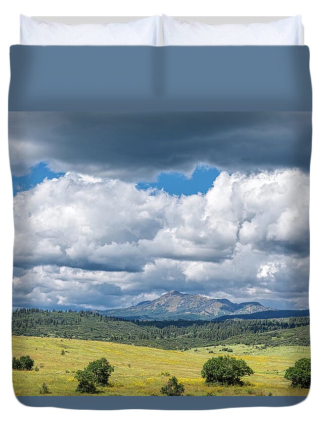 Chama Duvet Cover featuring the photograph Clouds Build Over Landscape of Chama New Mexico by Debra Martz
