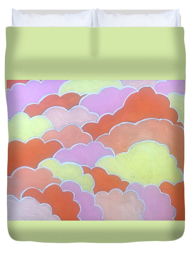  Duvet Cover featuring the painting Clouds by Jam Art