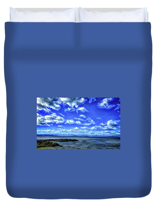 2016 Duvet Cover featuring the photograph Clouds over St Lawrence by Monroe Payne