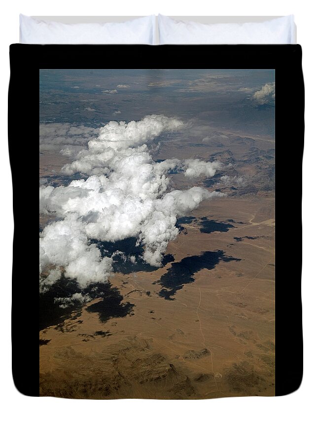 Clouds Duvet Cover featuring the photograph Clouds Over The Badlands by Robert Dann