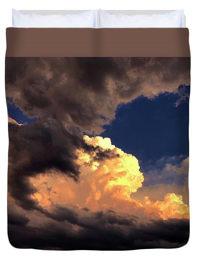 Clouds Duvet Cover featuring the photograph Cloudscape thunder head by Steve Karol