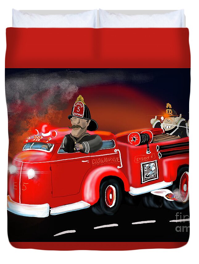 Happy Holidays Duvet Cover featuring the digital art Clownville FD by Doug Gist