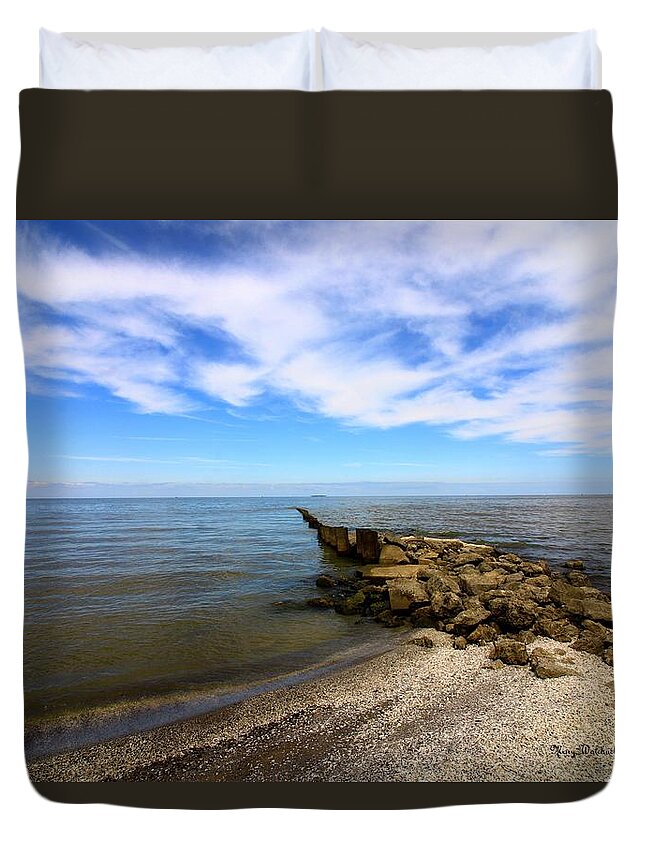 Lake Erie Duvet Cover featuring the photograph Coastal Ohio Series 1 by Mary Walchuck