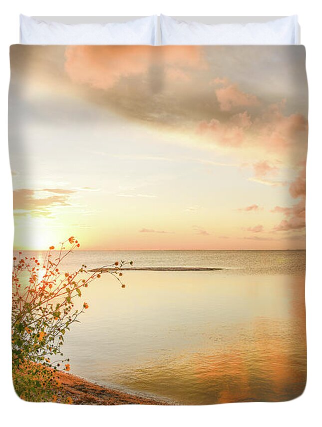 Coast Duvet Cover featuring the photograph Coastal Sunset by Christopher Rice