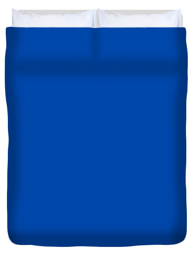 Cobalt Blue Duvet Cover featuring the digital art Cobalt Blue Colour by TintoDesigns