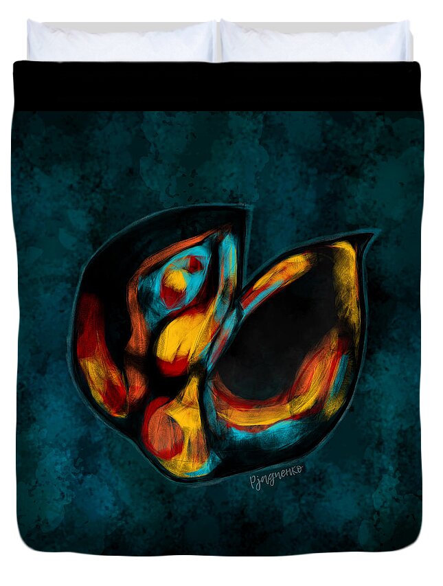 Cocoon Duo Duvet Cover featuring the digital art Cocoon duo by Ljev Rjadcenko