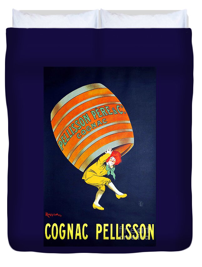 Cognac Duvet Cover featuring the painting Cognac Pellisson Advertising Poster by Leonetto Cappiello