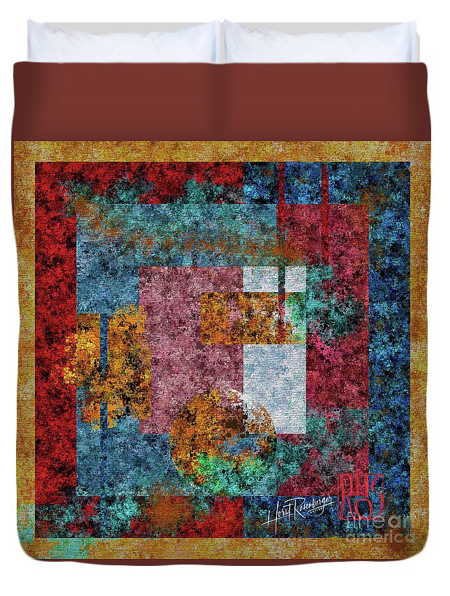 Abstract Duvet Cover featuring the painting Cohesion Is Fading by Horst Rosenberger