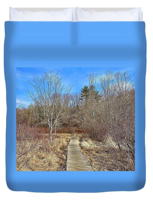 Cold Duvet Cover featuring the photograph Cold Harbor Trail by Monika Salvan