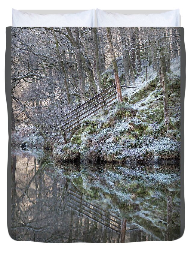 Cold Duvet Cover featuring the photograph Cold Reflections by Anita Nicholson