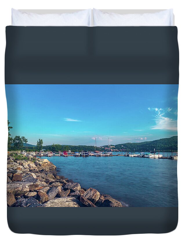 Water Duvet Cover featuring the photograph Cold Spring Harbor by Auden Johnson
