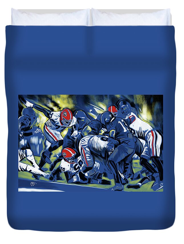Cold Victory Duvet Cover featuring the painting Cold Victory by John Gholson